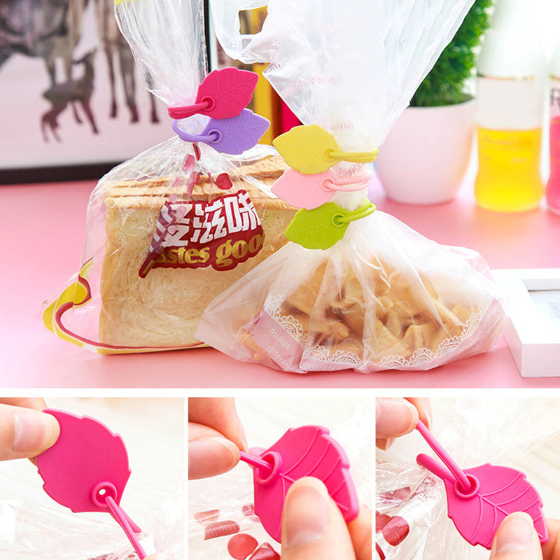 5Pcs Folding food Storage clip seal plastic bag clips kitchen tool storage food snack Sealer Clamp Plastic Tool Random Color